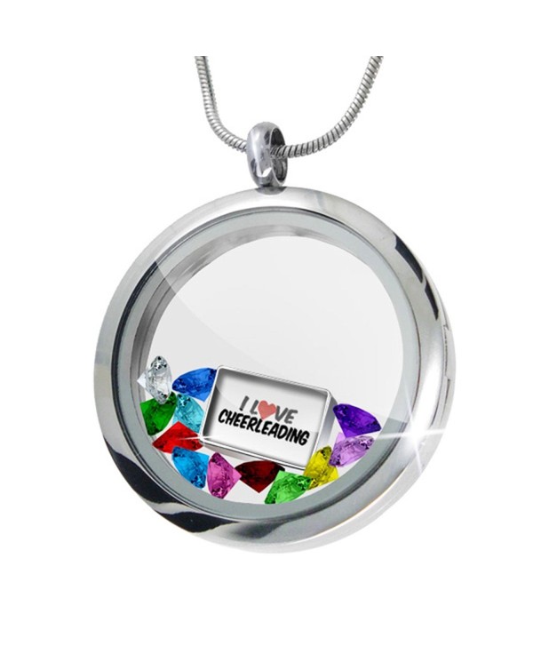 Floating Locket Set I Love Cheerleading + 12 Crystals + Charm- Neonblond - CL11I4Q478P