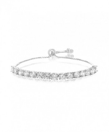 Lesa Michele Lab Created Cubic Zirconia Tennis Bolo Bracelet in Sterling Silver - CE187ZY8298