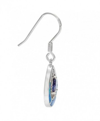 Sterling Silver Created Teardrop Earrings