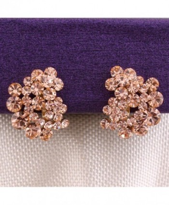 Grace Jun Rhinestone Earrings champagne