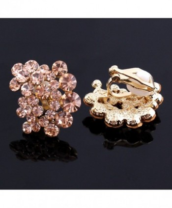 Grace Jun Rhinestone Earrings champagne in Women's Clip-Ons Earrings