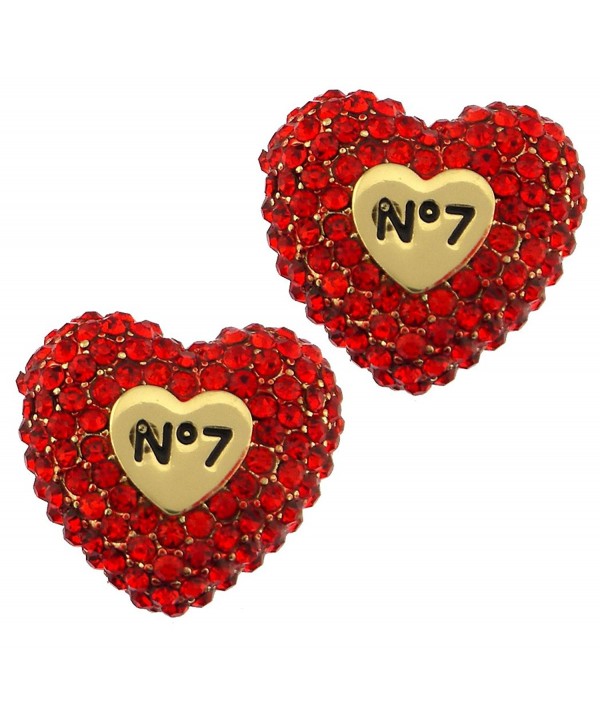 PAVE PUFFY HEART EARRINGS- SILVER