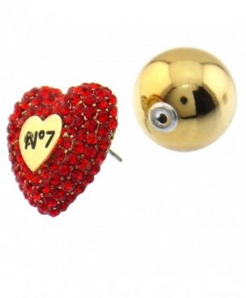 Valentines crystal peekaboo button earrings