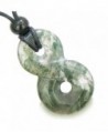 Infinity Magic Powers Knot Lucky Charm Good Luck Amulet Moss Agate Pendant Necklace - C41153QWU2T