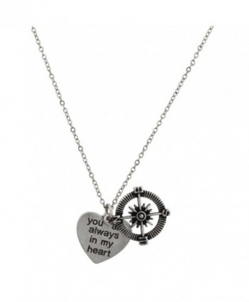 Lux Accessories You Are Always In My Heart Compass Find My Way Charm Pendant Necklace. - CO125BQWWF5
