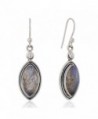 925 Sterling Silver Natural Labradorite Gemstone Marquise Shaped Dangle Hook Earrings 1.5" - CE12BOY86BH