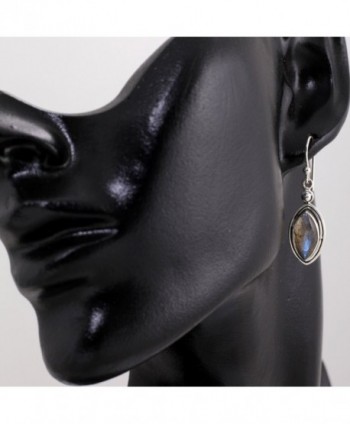 Sterling Labradorite Gemstone Marquise Earrings in Women's Drop & Dangle Earrings