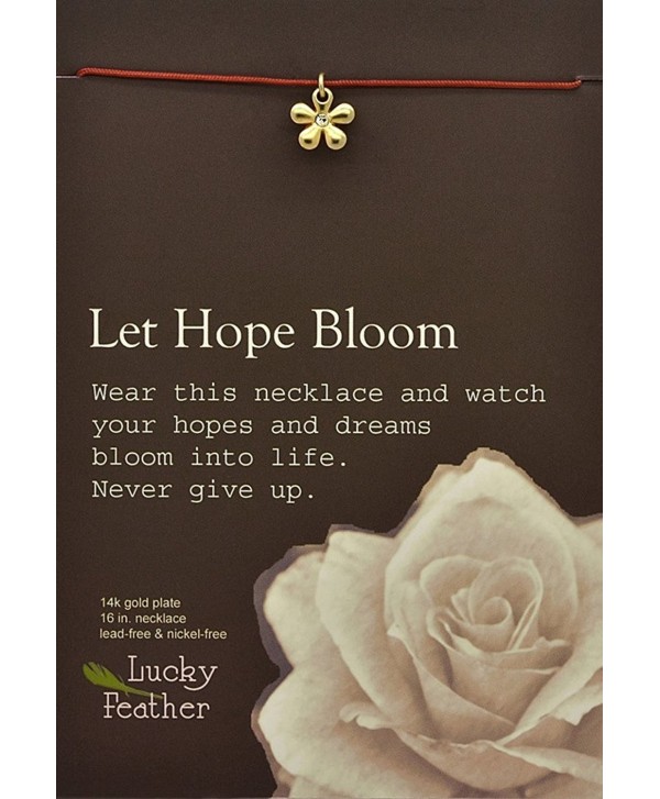 Lucky Feather Pretty Moon "Let Hope Bloom" 14k Gold dipped Flower Necklace - CE11DPV263H