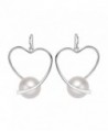 Large Unique and Amazing Twisted Hearts Love Powers Amulet Silver-Tone Simulated Pearls Fashion Earrings - CL12N5PR8G7