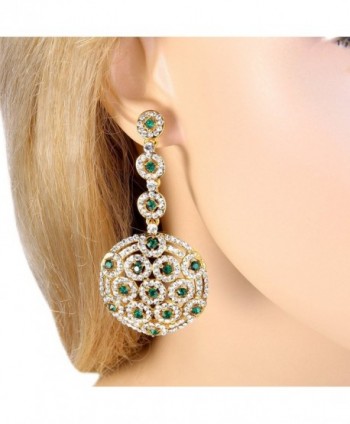 BriLove Stylish Filigree Earrings Gold Tone