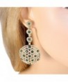 BriLove Stylish Filigree Earrings Gold Tone