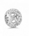 925 Sterling Silver White CZ Infinity Round Bracelet Bead Charm Compatible W/ Pandora Bracelets - CU12NTJATO1