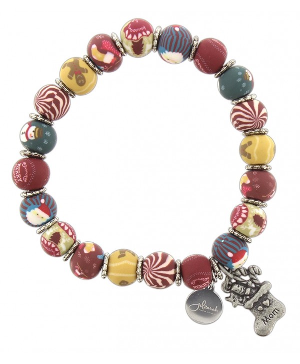 Jilzarah Clay Beaded Holiday Stretch Bracelet - C0187GCZO6D