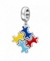 Hoobeads Colorful Puzzle Piece Charms Pendant Solid 925 Sterling Silver Bead for European Bracelet - CK1897YCQ7E