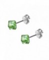Green Crystal Sterling Silver Earrings