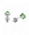 Green Crystal Sterling Silver Earrings in Women's Stud Earrings