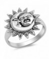 Sun Moon Universe Faces Ring New .925 Sterling Silver Band Sizes 5-10 - CN12HBSK7LH