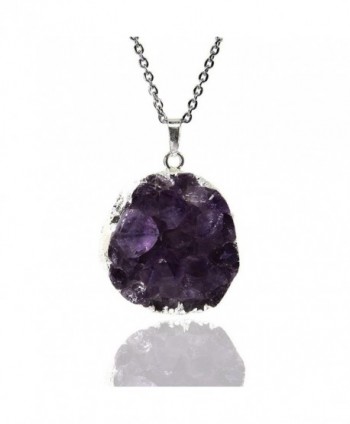 Amandastone 35 45mm Natural Amethyst Crystal - Amethyst silver-plated edge - CS12I18PULD