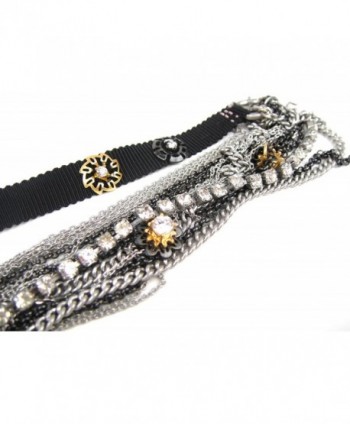 Juicy Couture Grosgrain Gunmetal Multi Strand