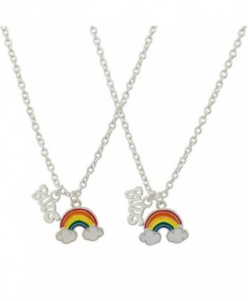 Lux Accessories Rainbow Clouds Best Buds Matching BFF Best Friends Necklace Set. - CJ12975Q5QD