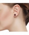 Round Rhodolite Garnet White Earrings