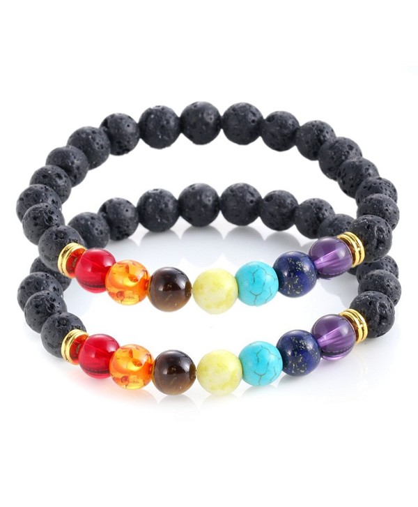 Natural Elastic Bracelet Essential Diffuser - 7 Chakra Beads (2PCS) - CJ1863YQTWA