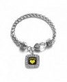 Softball Mom Charm Classic Silver Plated Square Crystal Bracelet - CT11LXNB6EJ