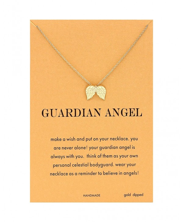 CYBERNY Message Golden Pendant Necklace - golden angel wings - CU180DD804S