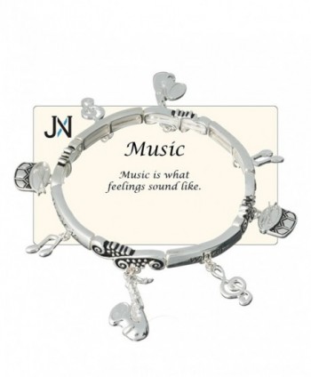 Music Theme Charm Bracelet "Music is what feelings sound like." - Jewelry Nexus - CI11DS4HXM5