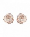 EVERU Fashion Jewelry Rose Gold Flower Stud Earrings - CF12FQHOZWH