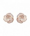 EVERU Fashion Jewelry Rose Gold Flower Stud Earrings - CF12FQHOZWH