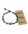 Anklet or Bracelet Turtle Steel Stone Blue Turquoise Bead 26 cm.Handmade for Women Teens and Girls - CN12JQ5E6IN