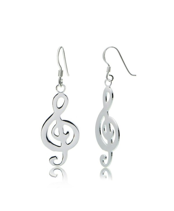 Sterling Silver Musical Note Polished Earrings - CE12HHH9VK5