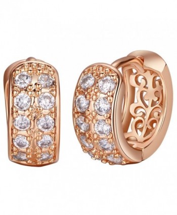 Shally 18K Austrian Crystal Rose Gold Plated Round Hoop Earrings - CM17AAYGMO4