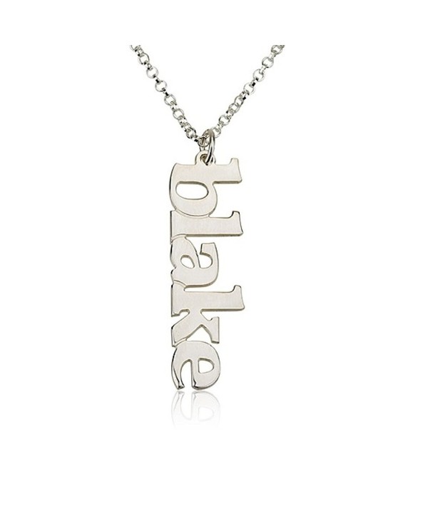 Vertical Name Necklace Personalized Name Necklace -925 Sterling Silver Choose any name to personalize - CZ11O4VOGPN