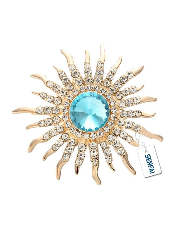 SENFAI New Arrival Sun Brooch Rose Gold Plated Fine Jewelry Nickel Free Luxury Jewelry - C312KJ5E8MN
