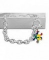 Autism Awareness Colorful Puzzle Piece Chunky Link Bracelet - CN12MNDVZRP