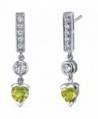 Peridot Drop Earrings Sterling Silver Rhodium Nickel Finish 1.50 Carats - CL116LWJ36Z