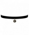 ZUOBAO Initial Necklace Script Initial Disc Choker Necklace Black Velvet Choker Necklace for Women - C - C712O9AXJ2H