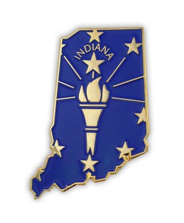 PinMart's State Shape of Indiana and Indiana Flag Lapel Pin - CX119PEP5UJ