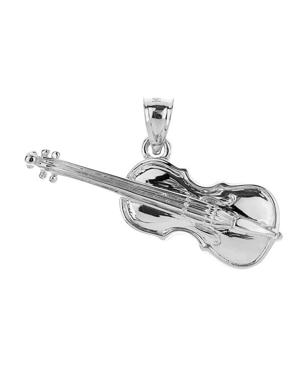 925 Sterling Silver Music Charm Cello Pendant - CF1268J6GXD