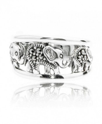 Oxidized Sterling Swarovski Marcasite Elephants