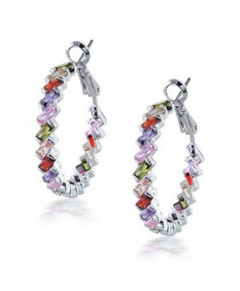 Bling Jewelry Rainbow Baguette Earrings