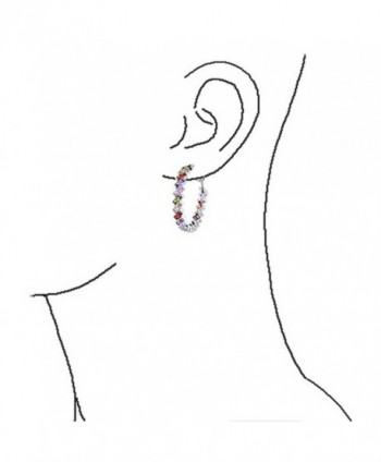 Bling Jewelry Rainbow Baguette Earrings in Women's Hoop Earrings