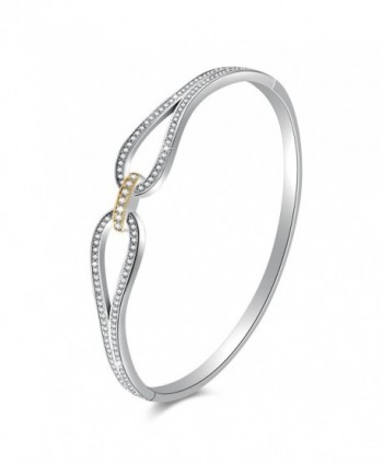 Angelady Infinity Bracelet Zirconia Jewelry - White Gold Plated+18K Gold Plated - CZ187NSE98K