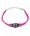 Graphics and More Number 23 on Dark Navy Blue - Novelty Suede Leather Metal Bracelet - Pink - C112K3N8DKT