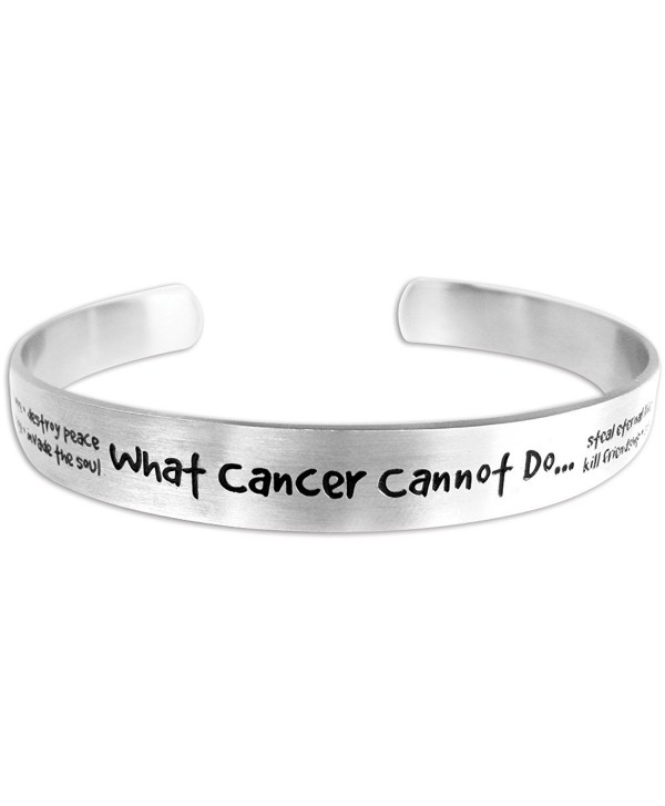 High Polished Stainless Steel Cancer Awareness Bracelet What Cancer Cannot Do Adjustable Bracelet - CL11D5YIKCF