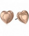 MARC BY MARC JACOBS Domed Logo Heart Stud Earrings - Rose Gold - C811O2YJN8R