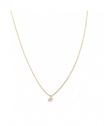 HONEYCAT Gold Rose Quartz Karma Single Crystal Necklace | Minimalist- Delicate Jewelry - CL12EMEC7R5