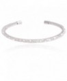 Metal Fish Net Inside Cubic Zirconia With Silver Rhodium Plated Cuff Bracelet - CU187ZTS37M